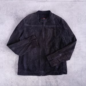 Danier Black Leather Zip-Front Jacket UNISEX